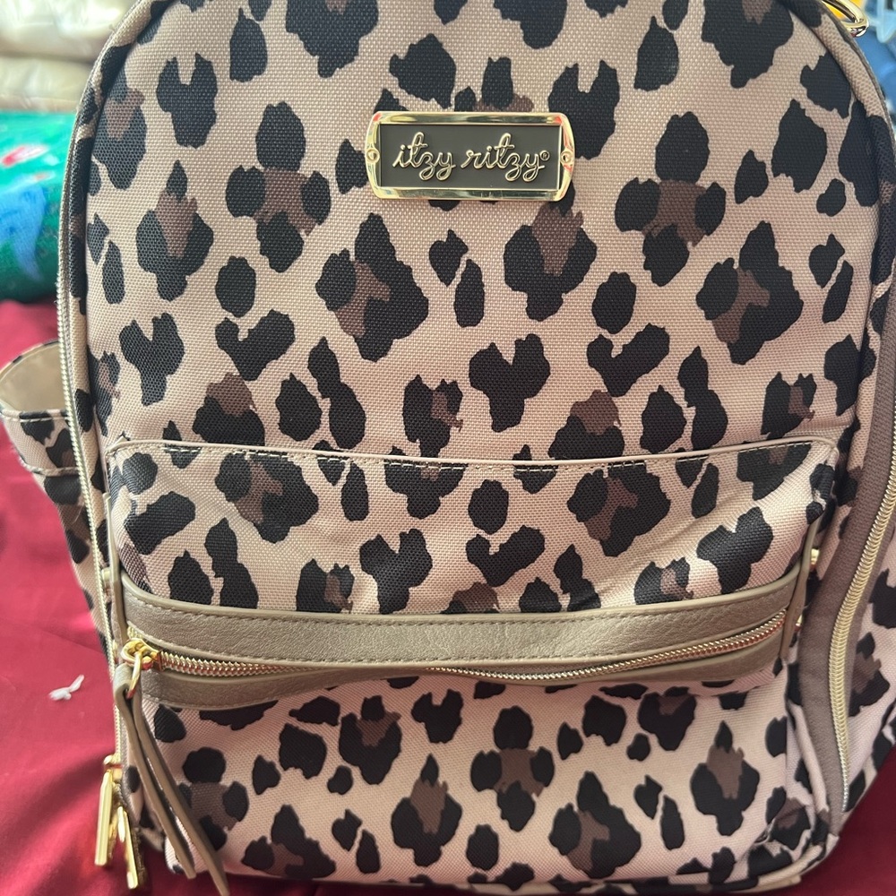 Itzy Ritzy Brown and Black Animal Print Backpack Mini